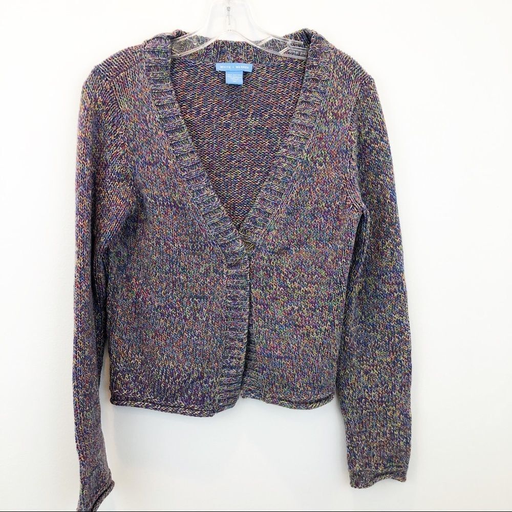 White + Warren multicolored v neck cardigan Size Medium